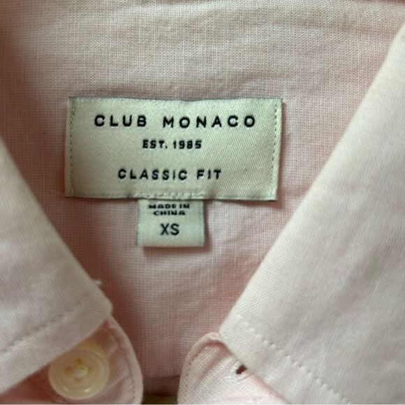 Club Monaco Light Pink Classic Fit Button Down Shirt Size XS - Picture 3 of 9